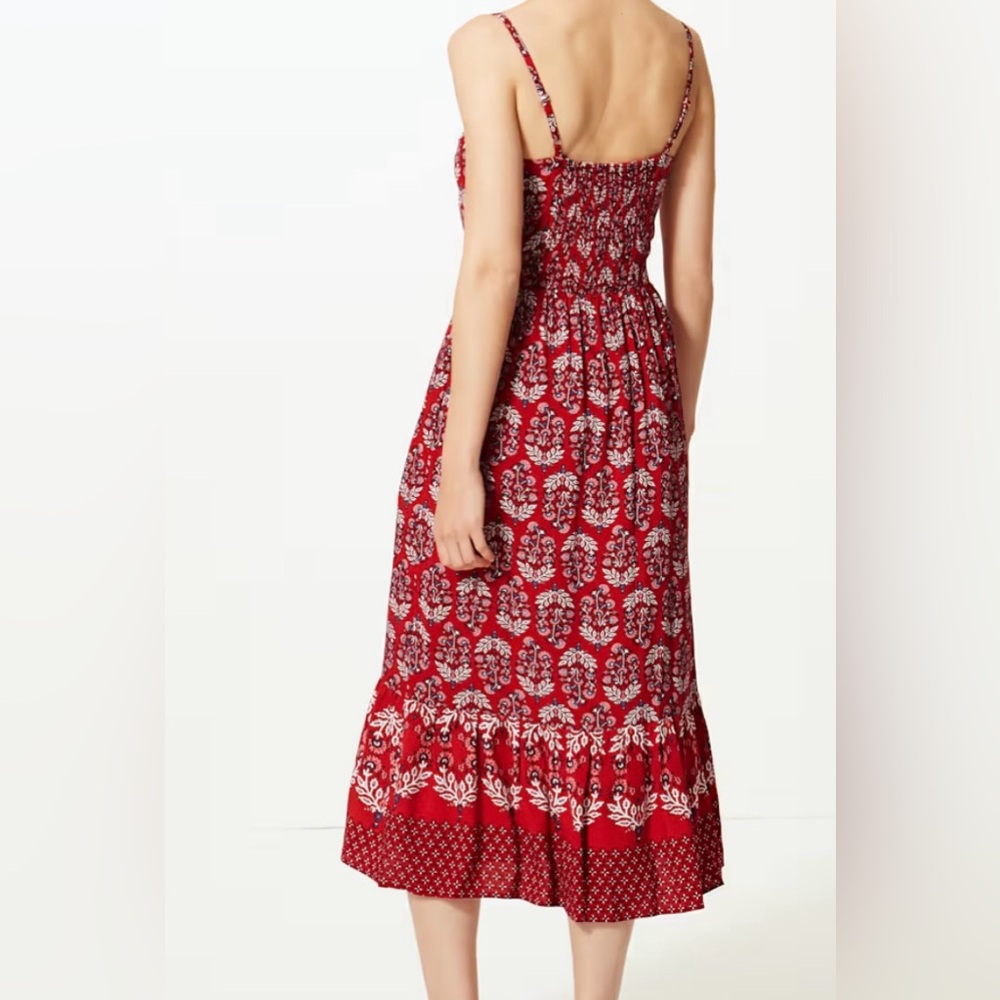 Red floral midi dress Marks & Spencer Collection size 4 (Size8UK)